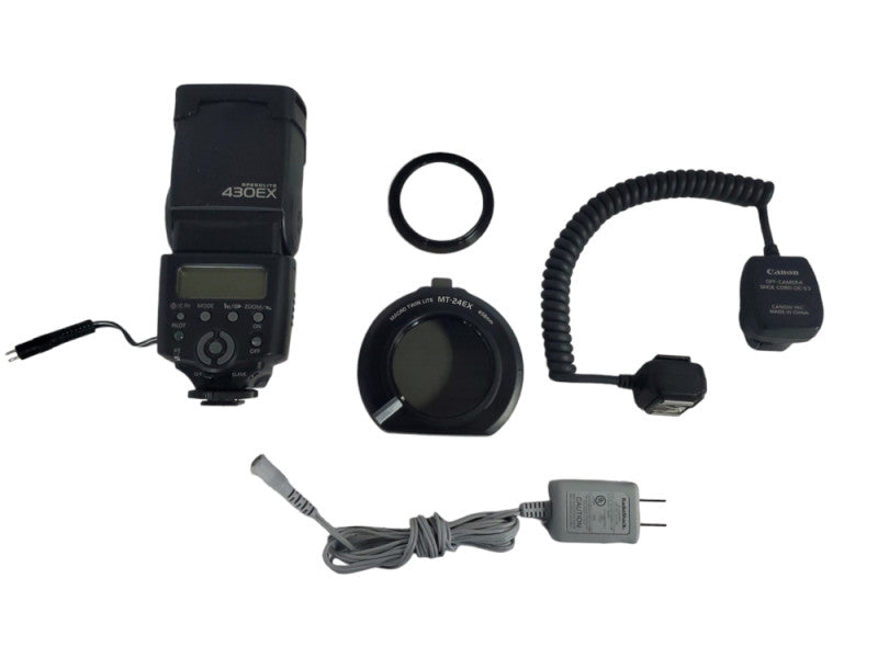 Canon MacroTwinLite MT-24EX, Speedlite 430EX, Shoe Cord OC-E3 (AS-IS) |