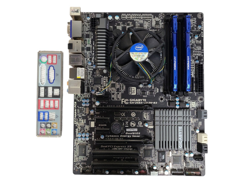 Gigabyte Z68X-UD3H-B3 motherboard, 16GB DDR3 RAM w/ Intel i7-2600k 3.4GHz
