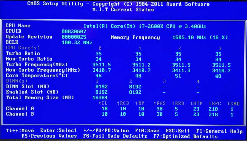 Gigabyte Z68X-UD3H-B3 motherboard, 16GB DDR3 RAM w/ Intel i7-2600k 3.4GHz
