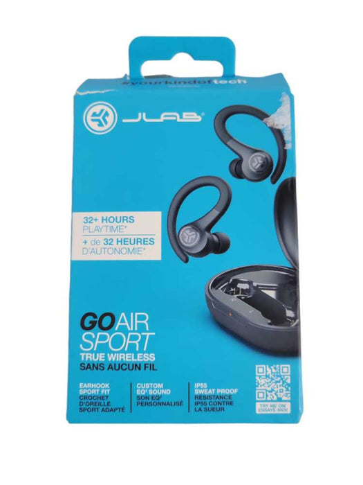 JLab Go Air Sport True Wireless Bluetooth Earbuds And Charging Case Graphite Q!