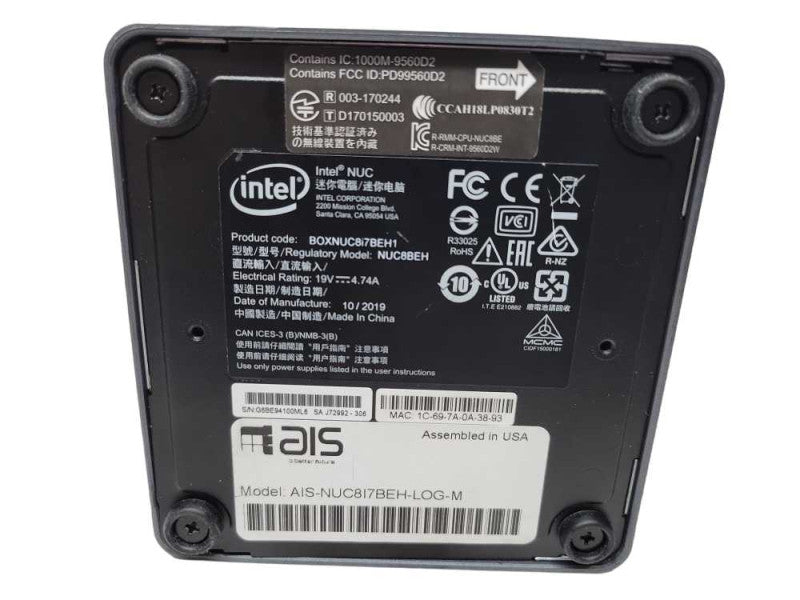 Intel NUC - Core i7-8559U | 8GB RAM | 512GB NVMe ( BOXNUC8i7BEH) Q%