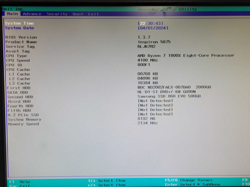 Dell inspiron 5675, AMD Ryzen 7 1800X 8C 4.1GHz, 8GB DDR4, 500GB SSD + 2TB HD _