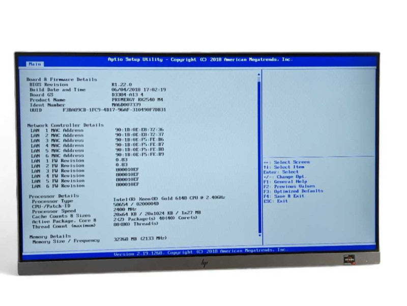 PRIMERGY RX2540 M4 2U 2x 20 Core Intel Xeon GOLD 6148 @ 2.40Ghz, 32GB RAM Q-