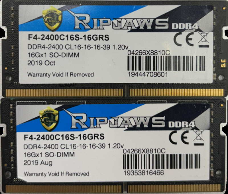G Skill Ripjaws DDR4 SO-DIMM Series DDR4 RAM 32GB (2X16Gb) 2400 Laptop Memory