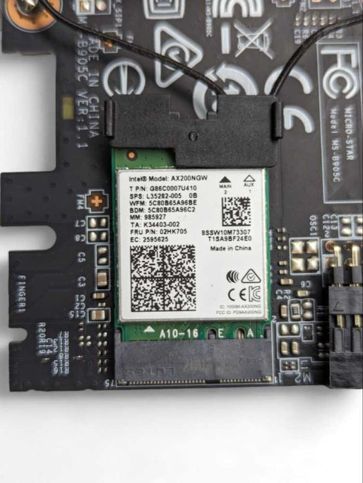 MSI PCIe WiFi 6 Adaptor Intel AX200NGW NO Antennas  -
