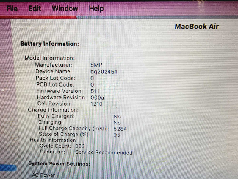 Apple Macbook Air 2017 13\\" Core i5-5350U @ 1.8GHz 8GB DDR3 500GB SSD [Read] (