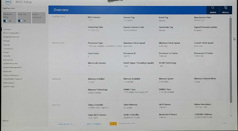 Dell OptiPlex 3000 SFF Core i5-12500 3.00GHz, 16GB RAM, 512GB Nvme