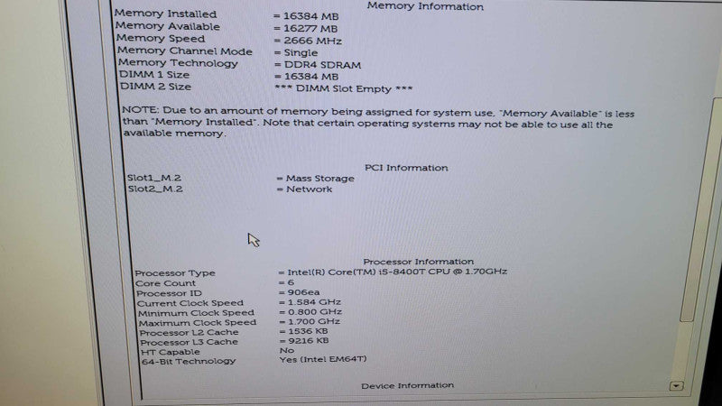 Dell OptiPlex 3060 - Core i5-8400T | 16GB RAM | 512GB NVMe + PWR %