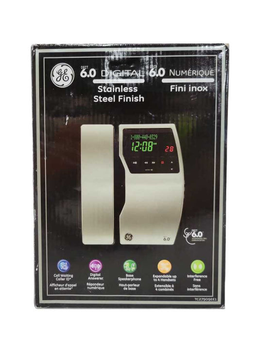 GE Dect 6.0 Digital Cordless Phone Stainless Steel TC27909EE1-A _