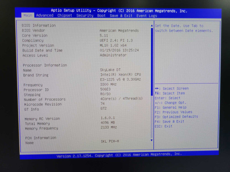 HPE Proliant ML10 GEN9, Intel Xeon E3-1225V5 3.3GHz QC 4GB NO DRIVE  Q_