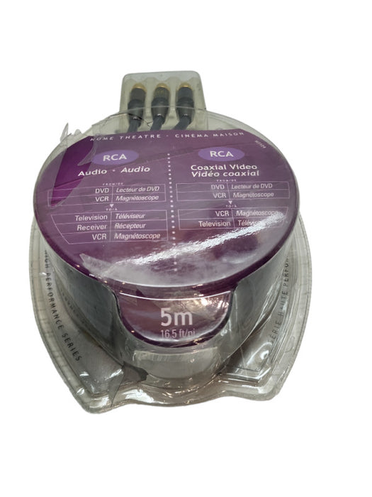 5M RCA AUDIO VIDEO CABLE NEW &