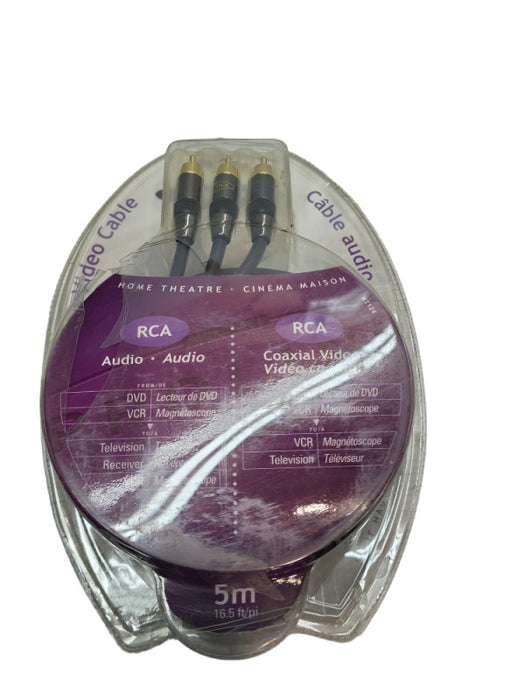 5M RCA AUDIO VIDEO CABLE NEW &