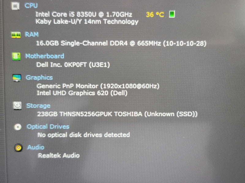 Dell Latitude 7490| i5-8350U| 16GB DDR4| 256GB SSD Î²