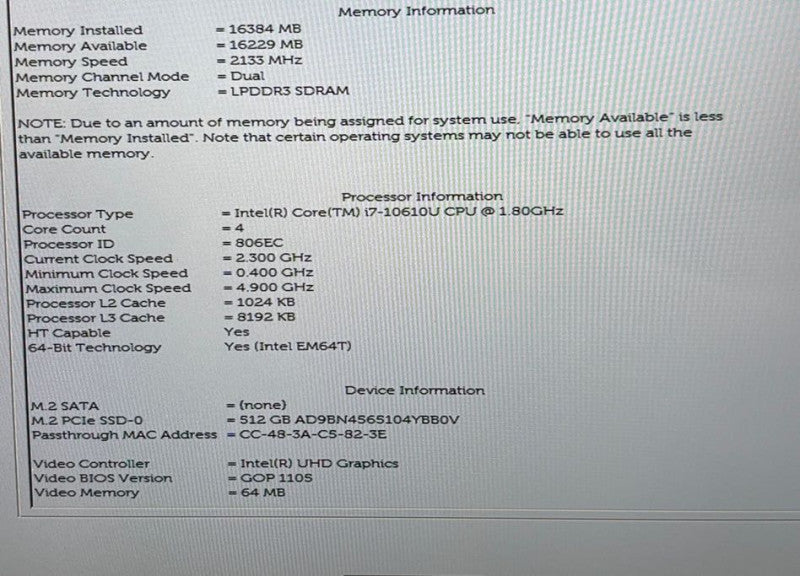Dell Latitude 9410 TOUCH Intel Core i7-10610U@1.8GHz 16GB RAM 512GB SSD