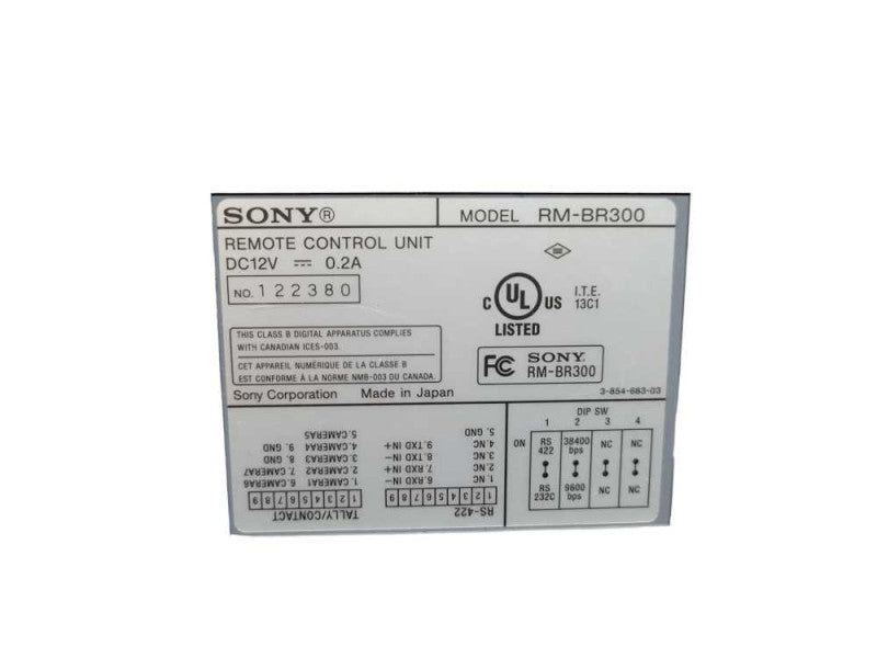 SONY RM-BR300 Remote Control unit For BRC series Cameras %