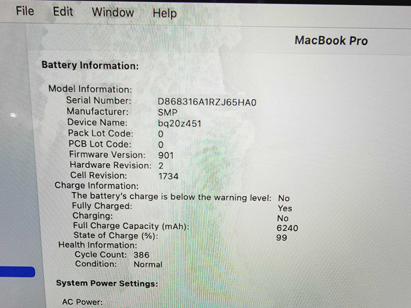 Apple Macbook Pro 2018 15\\" Core i7-8750H @ 2.2GHz 16GB DDR4 250GB SSD Radeon Pro 555x 4GB [Read] (