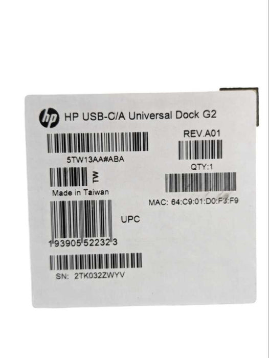 New Sealed HP USB-C/A Universal Dock G2 with 120W Power Adaptor  -