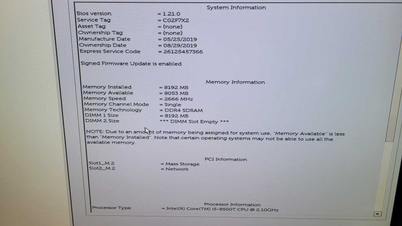 Dell OptiPlex 7060 - Core i5-8500T | 8GB RAM | 256GB NVMe + PWR Q%