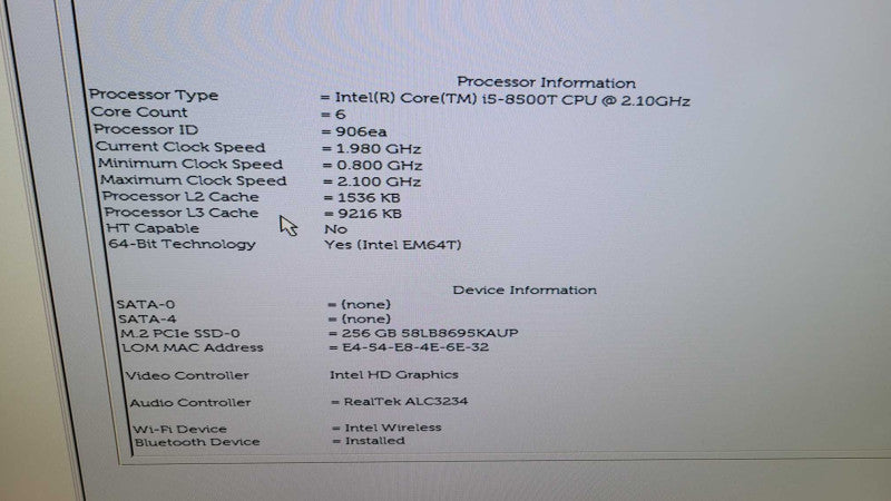 Dell OptiPlex 7060 - Core i5-8500T | 8GB RAM | 256GB NVMe + PWR Q%