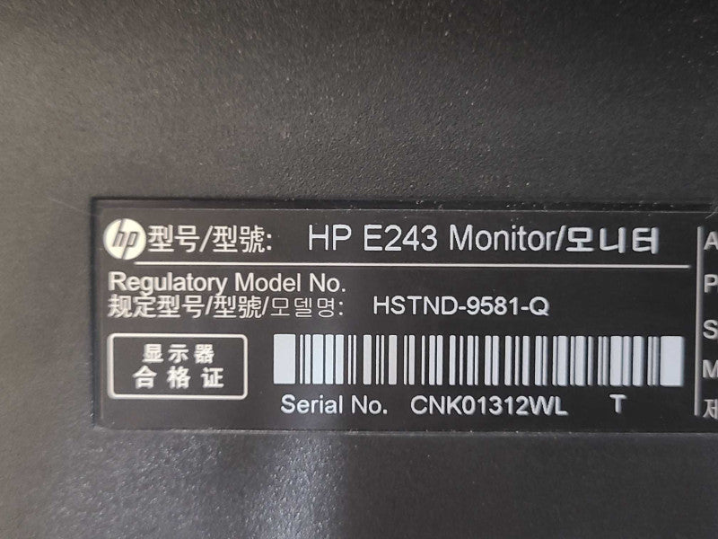HP EliteDisplay E243 1920x1080 60Hz 24\\" Monitor, 1x DP, 1x HDMI, 1x VGA