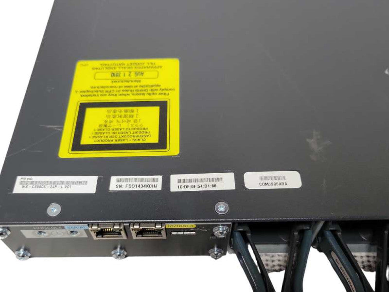 Cisco WS-C3560X-24P-L 24-Port Gig PoE Switch 2x PSU SEE Q_
