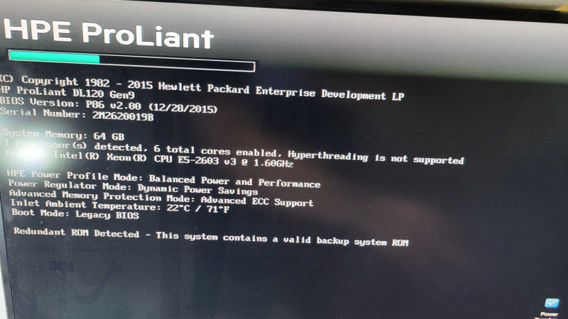 HP 3PAR SP DL120 Gen9 - Xeon E5-2603 v3 | 64GB RAM | NO HDD | 2xPSU %