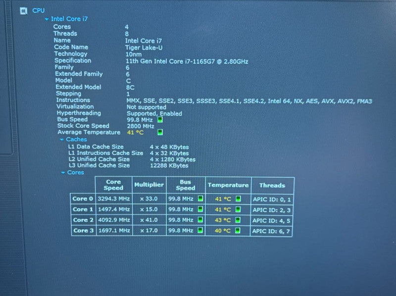 Lenovo ThinkPad T15 TOUCH SCREEN Intel Core i7-1165G7@2.8GH 16GB 512SSD READ