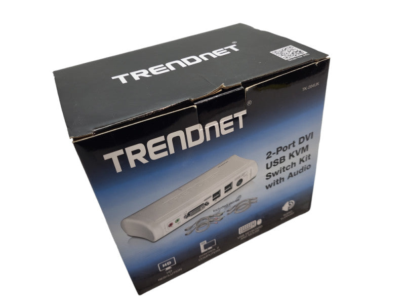 Trendnet 2-Port DVI-I USB 2.0 Audio KVM Switch Box TK-20 &