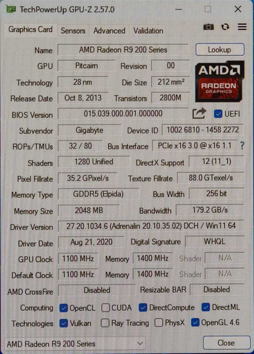 GIGABYTE AMD Radeon Windforce R9 270X 2GB GDDR5 Graphic Card