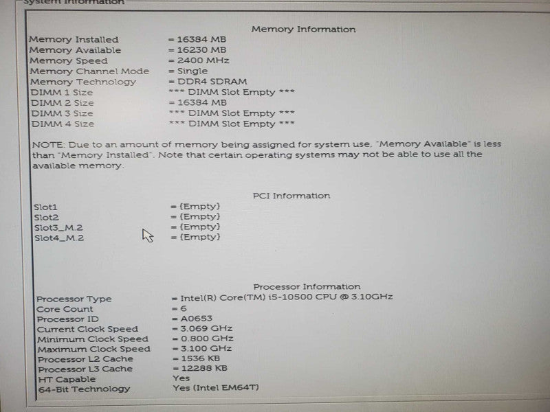 Dell Optiplex 5080 SFF i5-10500 3.1GHz 16GB DDR4, No HDD (READ) |