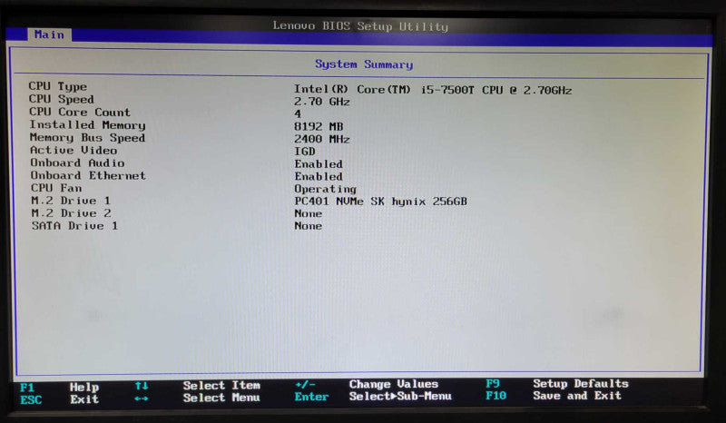 Lenovo M710Q Mini PC Core i5-7500T 2.7GHz QC, 8GB, 256GB M.2, Wi-Fi w/ Powe Q_