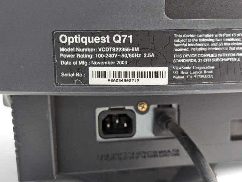 ViewSonic Optiquest Q71 CRT 17\\" Monitor  -