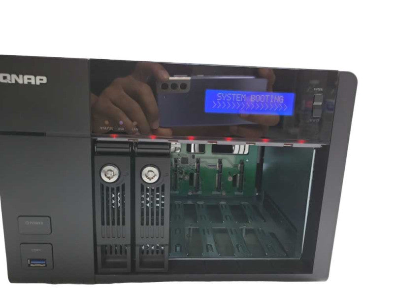 QNAP TS-653 Pro-8G 6-Bay NAS Server Storage w/ 2x HDD Trays, READ _