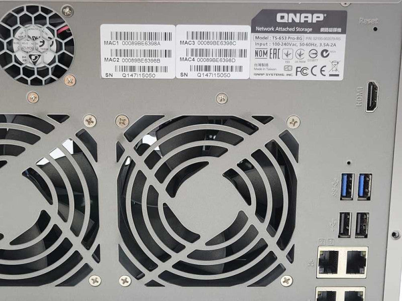 QNAP TS-653 Pro-8G 6-Bay NAS Server Storage w/ 2x HDD Trays, READ _