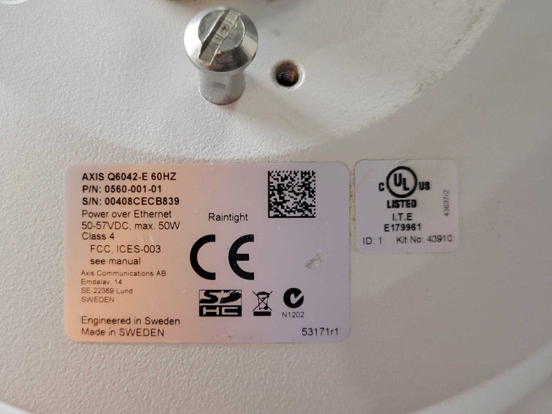 Axis Q6042-E 60Hz PTZ Outdoor Camera 36x Optical Zoom, READ _
