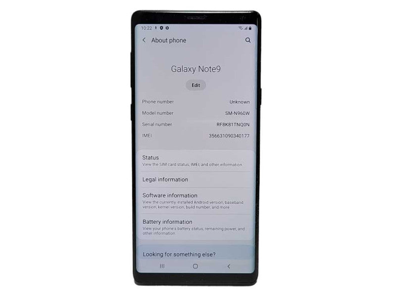 Samsung Galaxy Note 9 SM-N960W 128GB READ $
