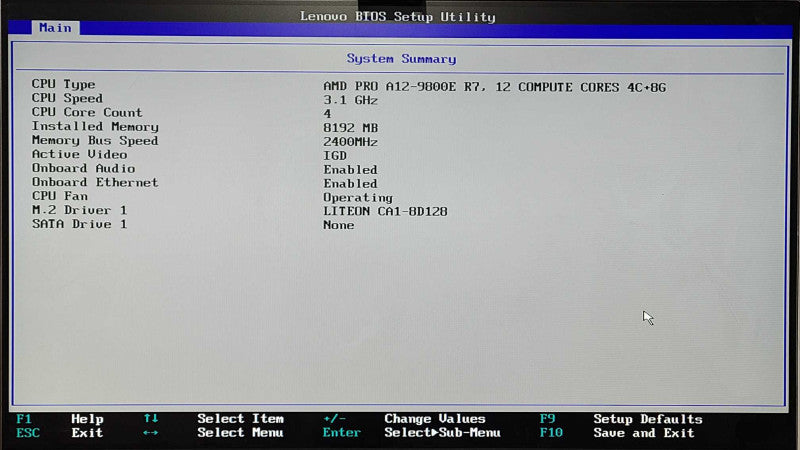 Lenovo ThinkCentre M715Q AMD Pro A12-9800E, 8GB, 128Nvme, WiFi