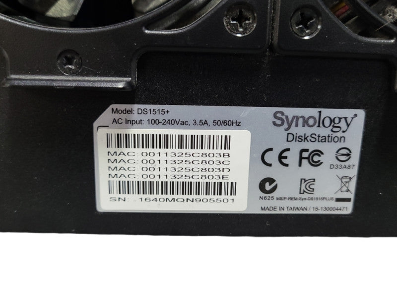 Synology DS1515+ 5 Bay NAS Disk Station, 5x1TB 3.5HDD, 2GB RAM