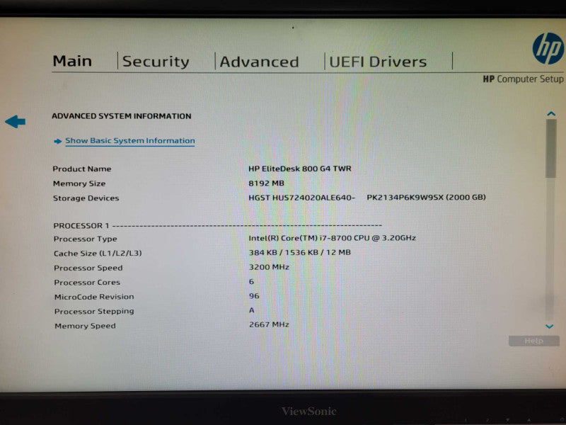 HP EliteDesk 800 G4, Core i7-8700 3.2GHz, 8GB, 2TB HDD, GEFORCE GTX 1060  _