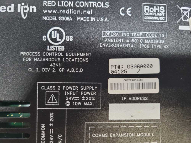 RED LION GRAPHIC COLOR LCD OPERATOR INTERFACE TERMINAL G306A000 %