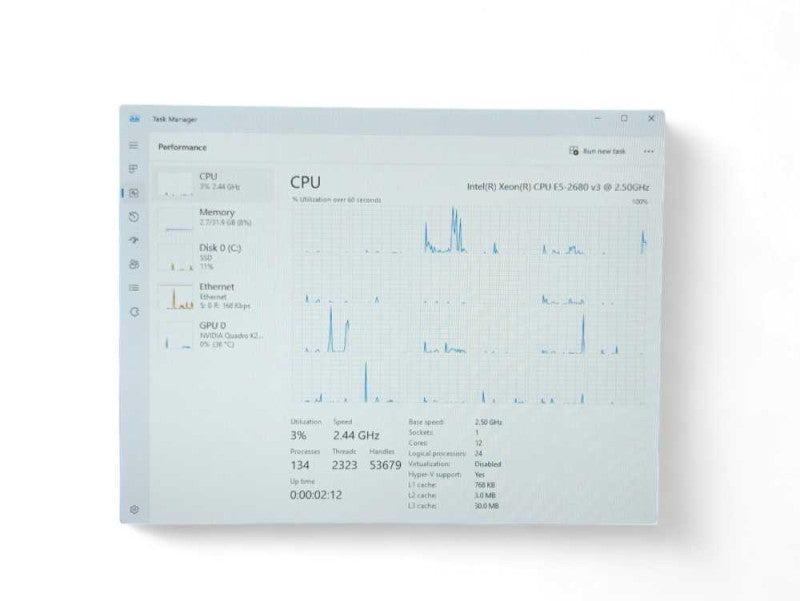 HP Z440 Workstation Intel Xeon E5-2680 v3 @ 2.50Ghz, 32GB RAM, 256GB PCIe SSD -