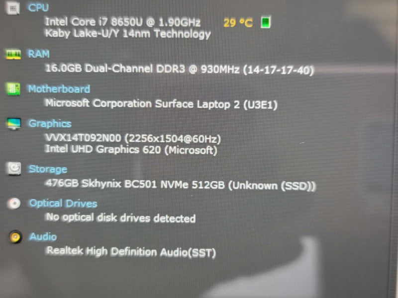 Microsoft Surface Laptop 2| i7-8650U| 16GB DDR3| 512GB SSD READ w/ DOCK Î²