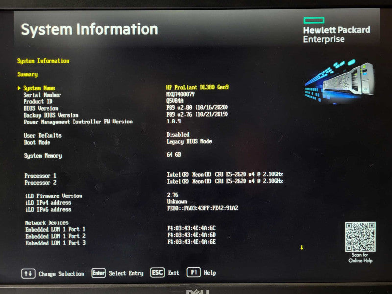 HPE SimpliVity DL380 Gen9 2x Xeon E5-2620 V4 @ 2.1Ghz, 64GB RAM, H240ar READ $