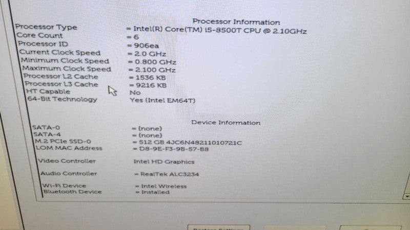 Dell OptiPlex 7060 - Core i5-8500T | 16GB RAM | 512GB NVMe + PWR Q%