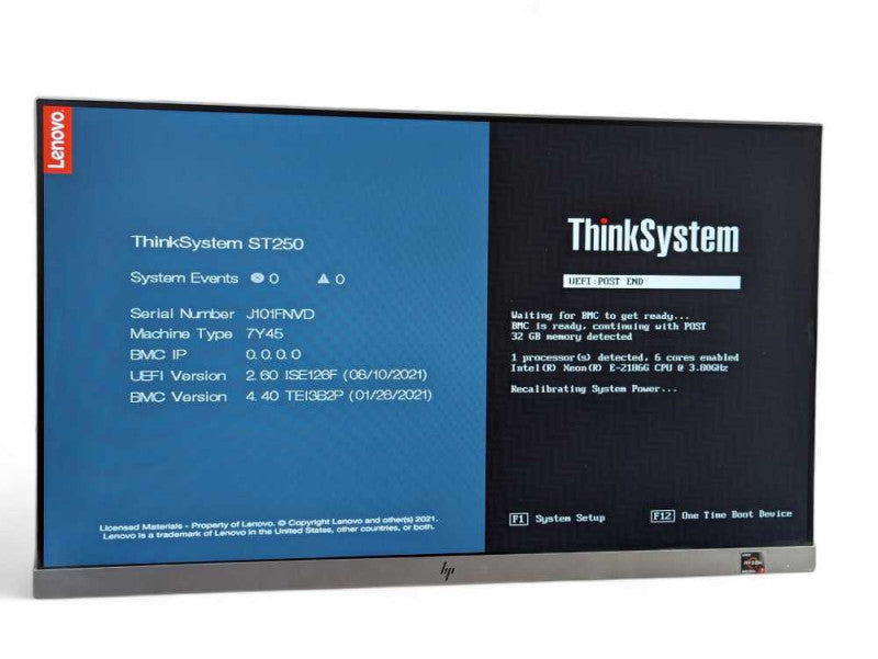 Lenovo ThinkSystem ST250 Intel Xeon E-2186G @ 3.80Ghz, 32GB RAM  -