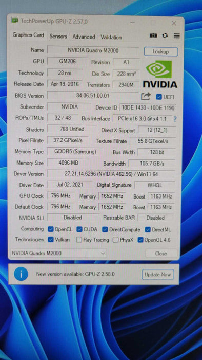 NVIDIA QUADRO M2000 4GB %