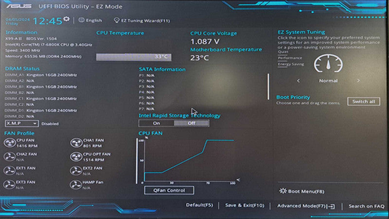 Asus X99-A II | LGA2011 ATX DDR4 Motherboard + I/O Shield