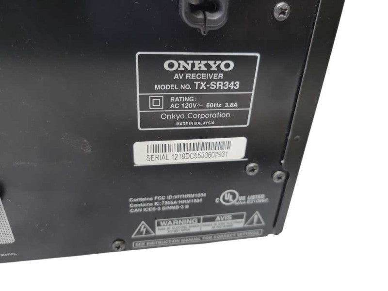 ONKYO TX SR343 Receiver + Remote %