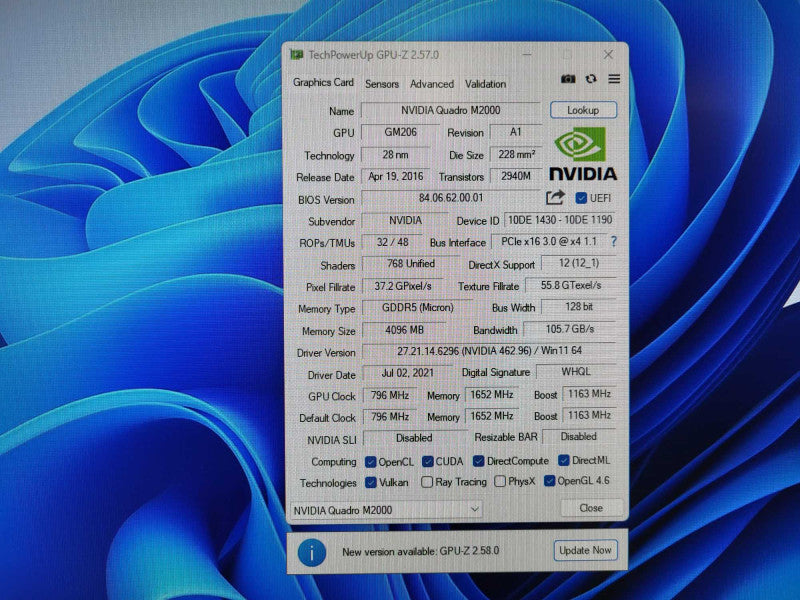 NVIDIA Quadro M2000 4GB Graphics Card $