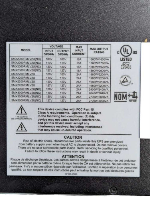 APC Smart-UPS X 2000 SMX2000RMVL2UNC -